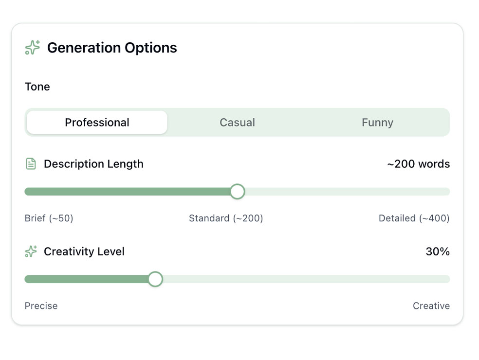 Custom output styles